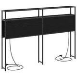 Storage Headboard with Shelf Black oak 160 cm Engineered wood 859760