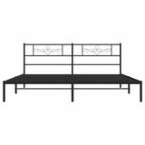 Metal Bed Frame without Mattress with Headboard Black 193x203cm 355273
