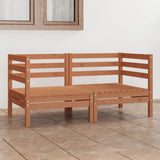 Garden 2-Seater Sofa Honey Brown Solid Pinewood 3082390