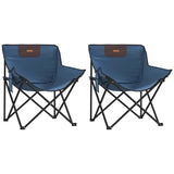 Camping Chairs with Pocket Foldable 2 pcs Blue 366547