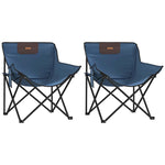 Camping Chairs with Pocket Foldable 2 pcs Blue 366547