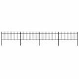 Garden Fence with Spear Top Steel 714.5x80 cm Black 277605
