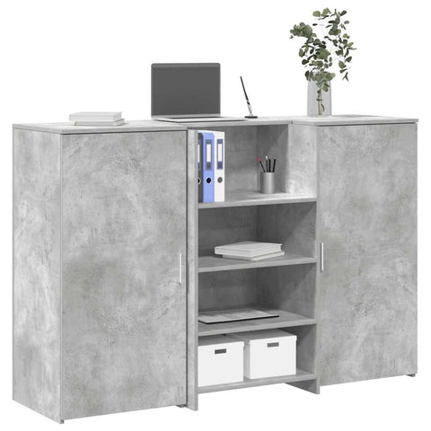 Reception Desk Concrete Grey 155x50x103.5 cm Engineered Wood 3324199
