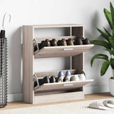 Oak Look Wooden Shoe Cabinet with 2 Compartments 241243