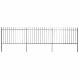 Garden Fence with Spear Top Steel 537x120 cm Black 277622