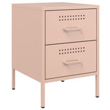 ZNTS Bedside Cabinets 2 pcs Pink 36x39x50.5 cm Steel 842925