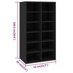 Shoe Rack Black 54x34x100.5 cm Engineered Wood 800397