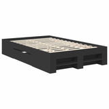 Bed Frame with Headboard Black 120 x 200 cm Engineered Wood 3408775