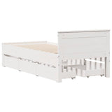 Bed Frame without Mattress with Headboard White 90x190 cm Single Solid Wood Pine 3308787