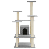 Cat Tree with Sisal Scratching Posts Light Grey 110 cm 171480