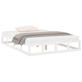 Bed Frame without Mattress White 120x190 cm Small Double Solid Wood 820832