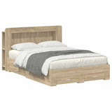 Bed Frame with Storage Sonoma Oak 150 x 200 cm Engineered Wood 3433882