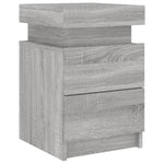 ZNTS Bedside Cabinets with LED Lights 2 pcs Grey Sonoma 35x39x55 cm 836760