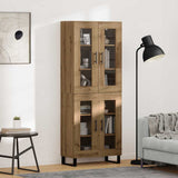 Highboard 2 pcs Artisan Oak Engineered Wood and Glass 3403196