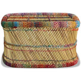 Coffee Table Bamboo with Chindi Details Multicolour 244215