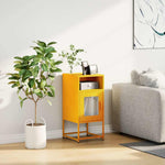 ZNTS Bedside Cabinet Mustard Yellow 36x39x78 cm Cold-rolled Steel 853413