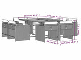 9 Piece Garden Dining Set with Cushions Beige Poly Rattan 3211204