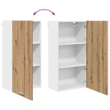 Hanging Cabinet Artisan Oak and White 50 x 31 x 100 cm 884353