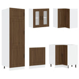 ZNTS 14 Piece Kitchen Cabinet Set Kalmar Brown Oak Engineered Wood 3314978