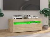 804397 TV Cabinet with LED Lights Sonoma Oak 75x35x40 cm