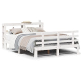 Bed Frame with Headboard without Mattress White 140x190 cm 3306105