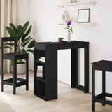 ZNTS Bar Table with Racks Black 102x50x103.5 cm Engineered Wood 854356