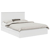 Storage Bed with Headboard White 150 x 200 cm Engineered Wood 3411194