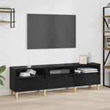 TV Cabinet Black Oak 150 x 30 x 45 cm Engineered Wood 879482