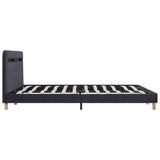 Bed Frame with LED without Mattress Dark Grey Fabric 150x200 cm King Size 281074