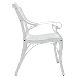 ZNTS Garden Bench 102 cm Cast Aluminium White 317746