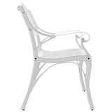 Garden Bench White Cast Aluminium, Cast Iron Medium Durable 317746