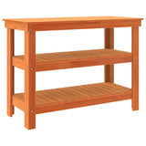 Work Bench Wax brown 110.5 x 50 x 80 cm Solid pine wood 865377