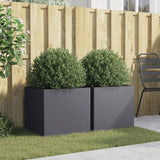 Planters 2 pcs Anthracite 49x47x46 cm Steel 841564