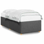 ZNTS Bed Frame without Mattress Dark Grey Single Fabric 3284764