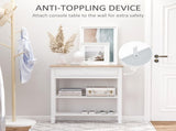 Console Table Hallway Side Desk 1 Drawer 2 Shelves Worktop Handle Retro Elegant Style Home Display T3398P328355