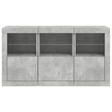 Sideboard with LED Lights Concrete Grey 123x37x67 cm 3209061
