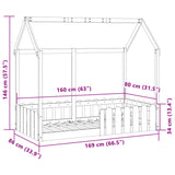 Kids' House Bed Frame without Mattress White 80x160 cm 850696