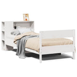 Bookcase Bed without Mattress White 90x200cm Solid Wood Pine 3322967