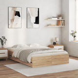 Bed Frame with Drawers without Mattress Sonoma Oak 120x200 cm 3207282