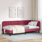 Corner Bed Frame with Headboard Wine Red 100 x 200 cm Velvet 42016620