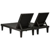Double Sun Lounger Black 155x138x83 cm Polypropylene 364150