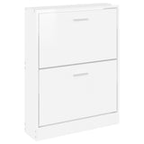 Shoe Cabinet High Gloss White 59x17x81 cm Engineered Wood 342538