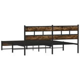Metal Bed Frame without Mattress Smoked Oak 180x200 cm Super King 3308486