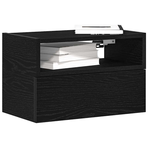 ZNTS Wall-mounted Bedside Cabinets 2 pcs Black 45x26x28.5 cm 858599