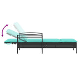 Sun Lounger Reclining Black 63 x 200 x 81 cm Poly Rattan 368307