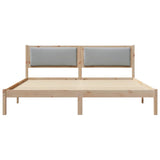 Bed Frame Light Grey 200 x 200 cm Solid Pine Wood 3394228