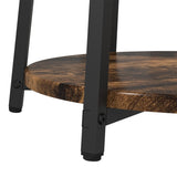 ZNTS Side Table 2 pcs Smoked Oak Engineered Wood and Metal 869704