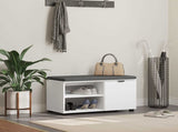 Hall Bench White 80 x 38 x 46 cm Engineered Wood and Fabric 891504