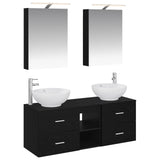 Bathroom Furniture Set 5 pcs Black Oak 3406952