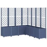 Garden Planter with Trellis Blue Grey 160x160x140 cm PP 367881